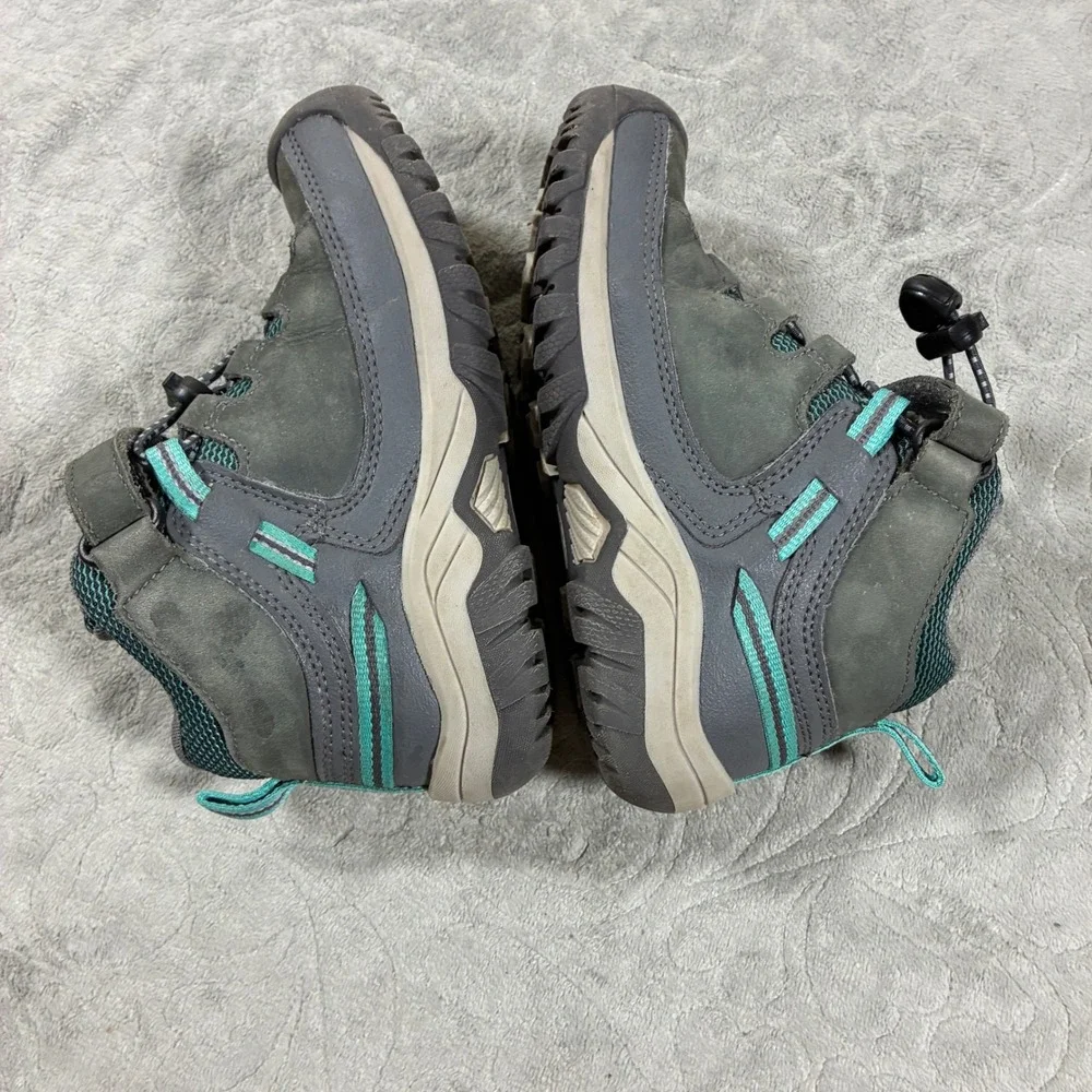 Keen Kids Waterproof Hiking Boots Size 11 Grey Teal Mid